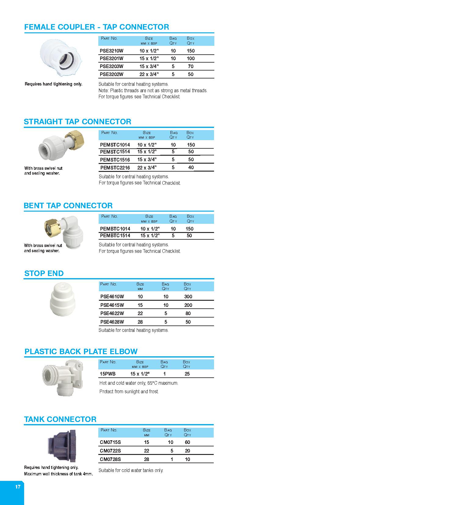 Speedfit Straight Tap Connector (HJ21034) Harris & Bailey Ltd