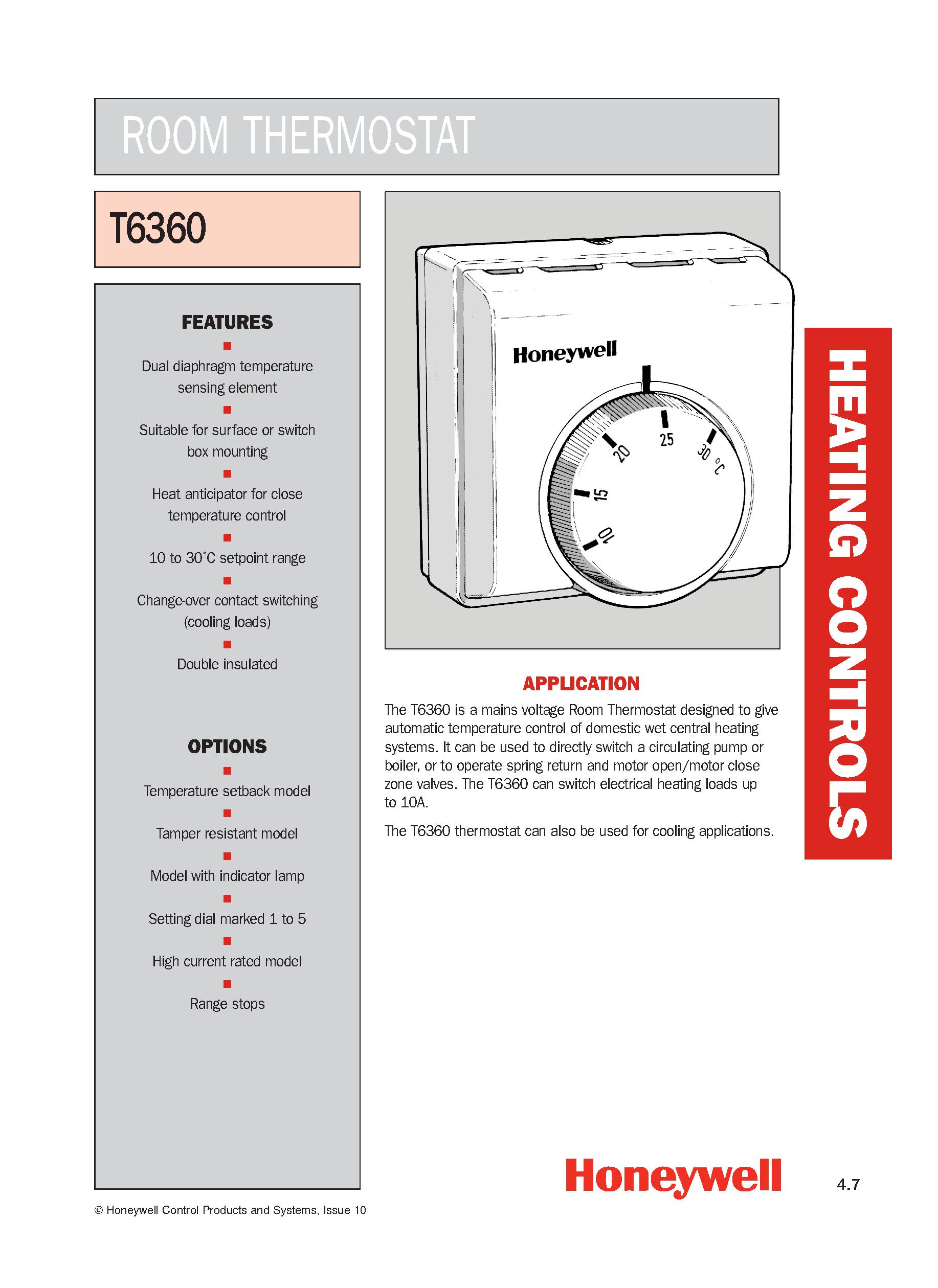 Honeywell Mains Voltage Room Thermostat (KE4017) -Harris u0026 Bailey Ltd