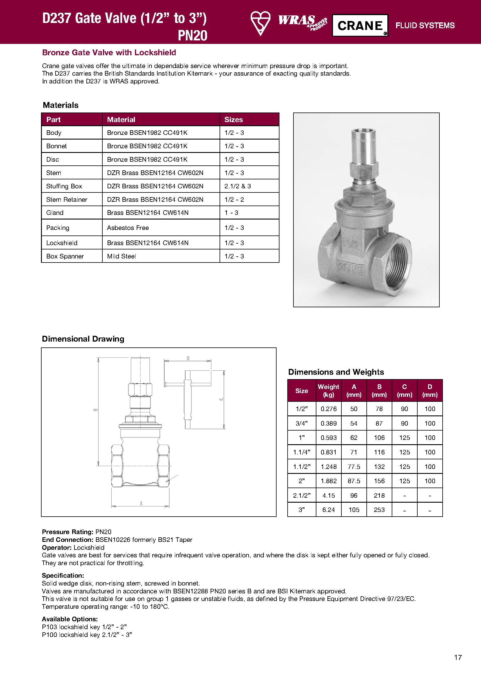 Crane Gate Valve Lock Shield (KV1101043) Harris & Bailey Ltd