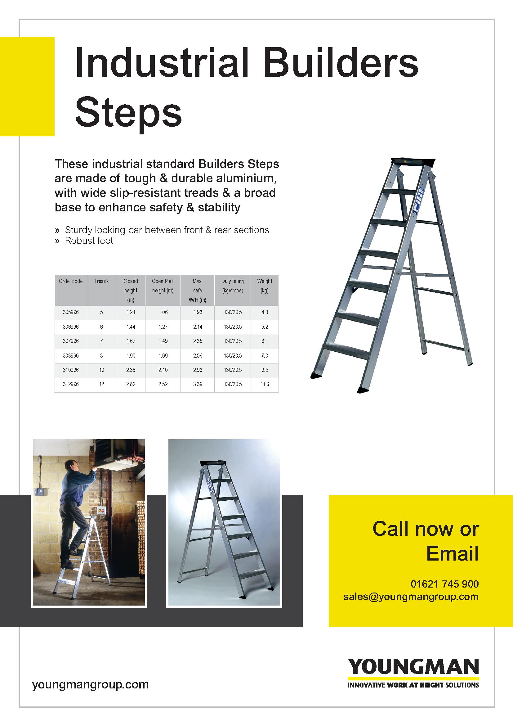 Youngman Industrial Builders Steps (TL2108) Harris & Bailey Ltd