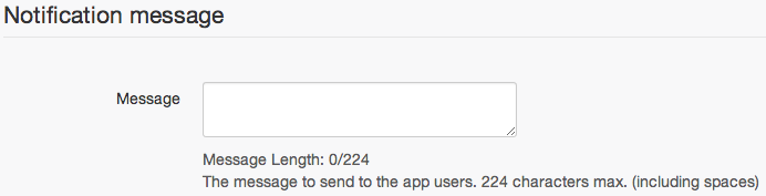 Push Notifications Message Field