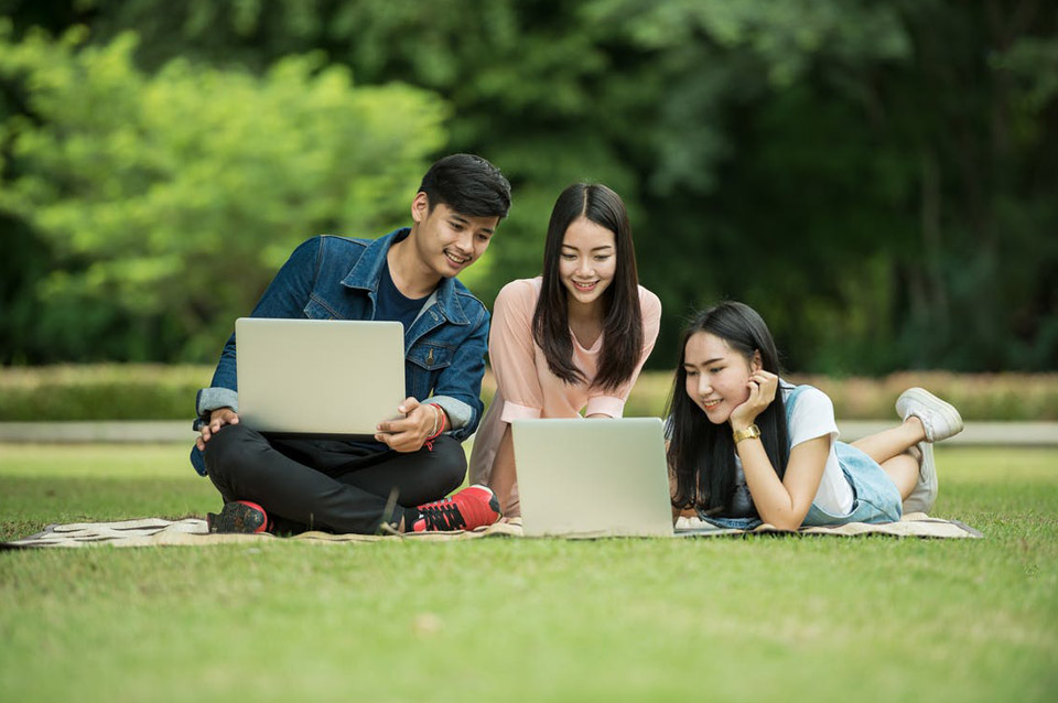 Students Learning Microsoft Office