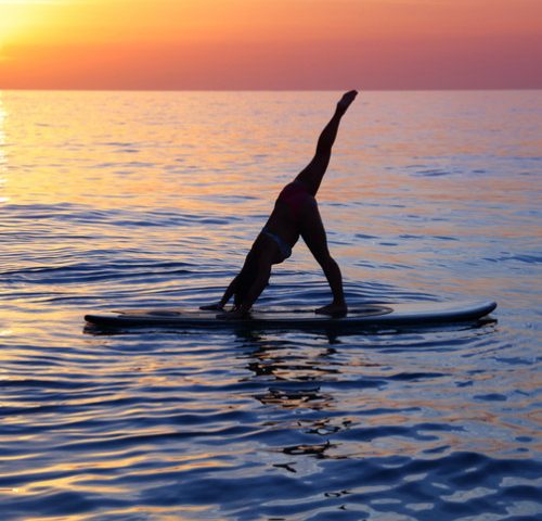 Yoga auf dem Board Yoga auf dem Board