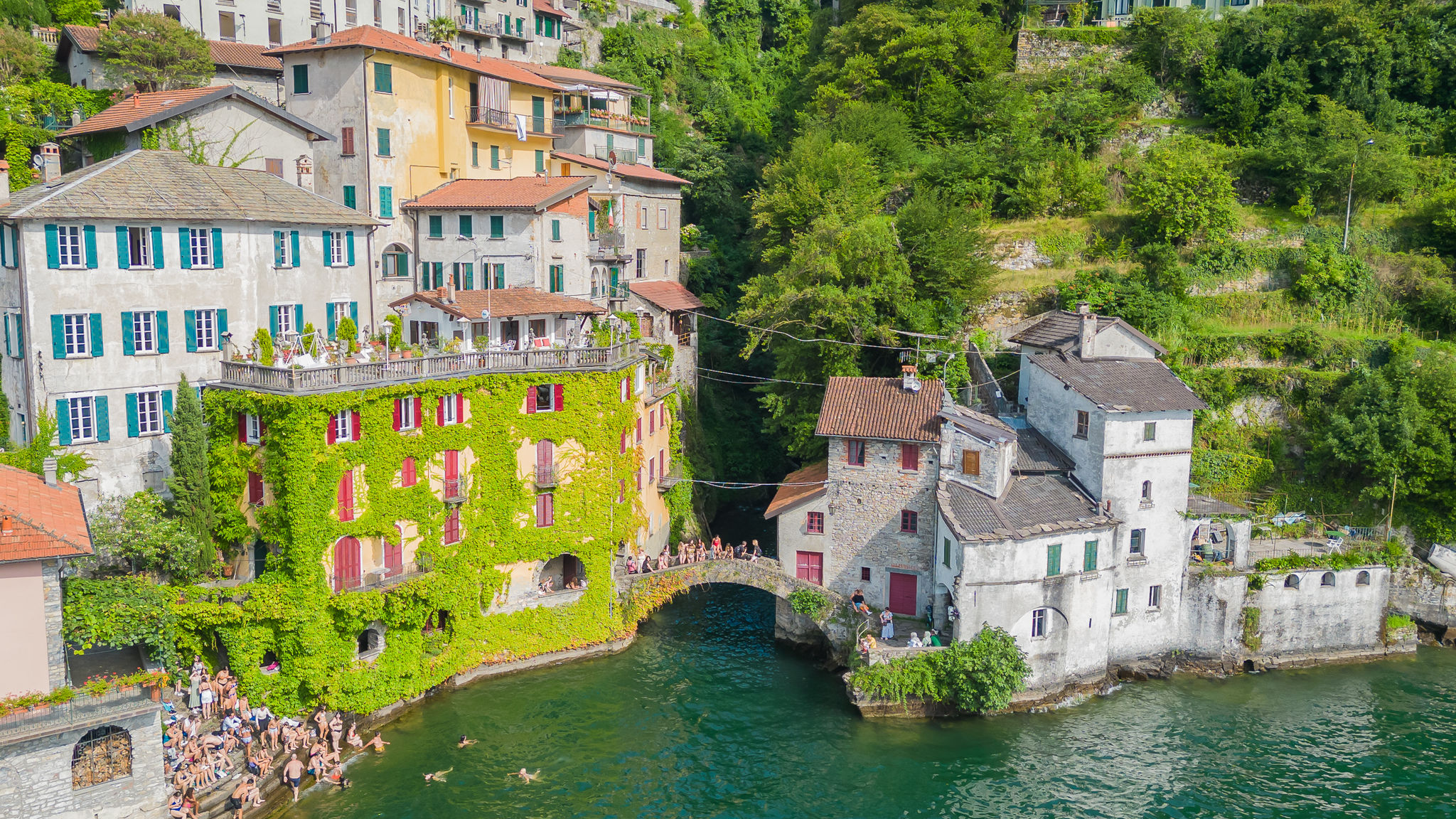 RentAllComo Nesso Terrace on Orrido di Nesso Waterfall 