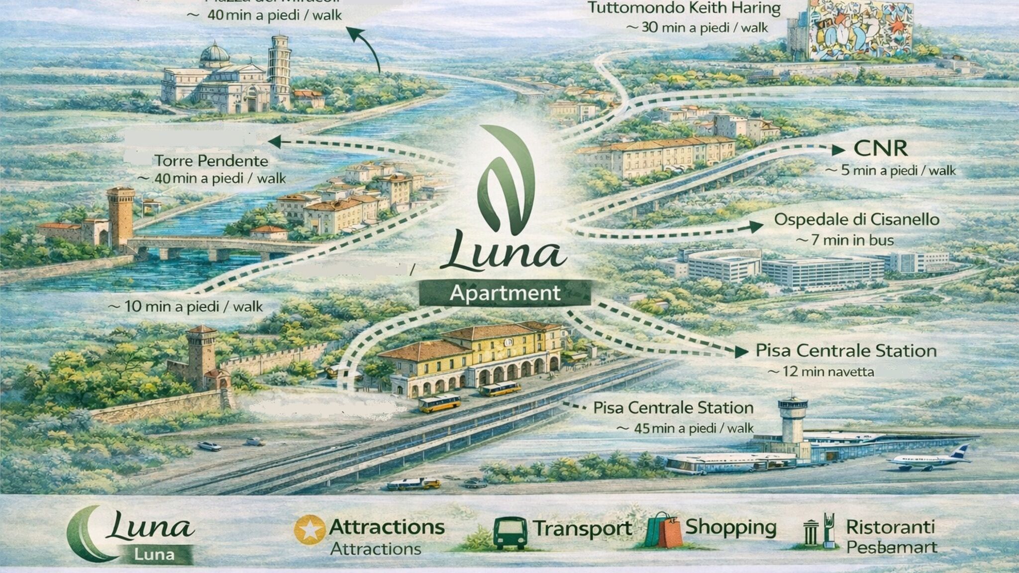 NamaStays Experience Pisa Casa Luna