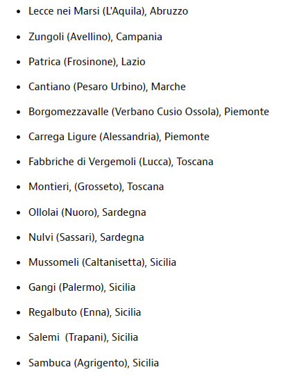 case a 1 euro elenco comuni
