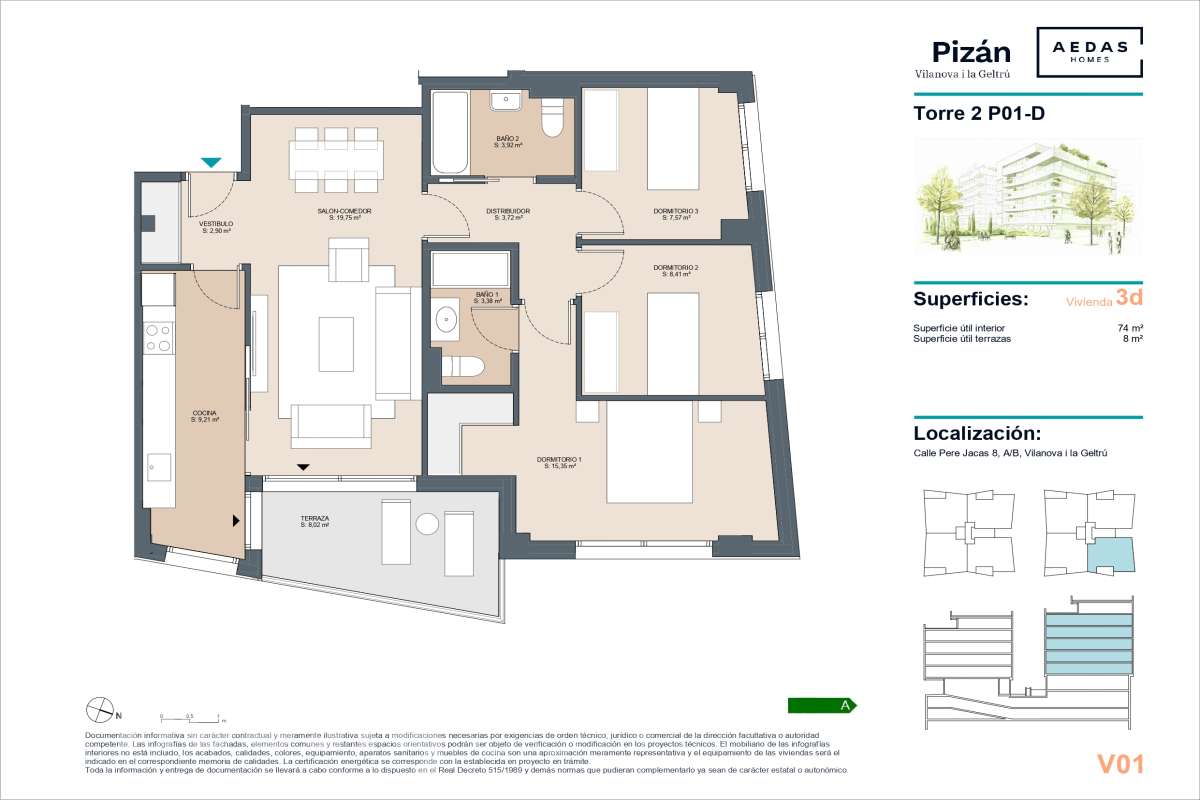 Housfy vende exclusiva vivienda en el Nou Eixample de Mar, a dos minutos de la playa de Ribes Roges Descubre esta magnífica vivienda construida en 2022, situada en el Nou Eixample de Mar, una de las zonas más nuevas y exclusivas de Vilanova i la Geltrú, a tan solo dos minutos de la playa de Ribes Roges. Ubicada en una tercera planta, la vivienda es totalmente exterior, lo que proporciona una excelente luminosidad y una agradable sensación de amplitud en todas sus estancias. La distribución está pensada para disfrutar del máximo confort, con tres habitaciones, dos baños completos, uno de ellos en suite en el dormitorio principal, y una moderna cocina equipada, integrada en un espacio funcional y acogedor junto al salón-comedor, ideal para compartir momentos en familia o con amigos. Para garantizar el máximo confort durante todo el año, la vivienda dispone de sistema de climatización por conductos, con aire acondicionado y calefacción (frío y calor), así como de un sistema de ventilación que favorece la renovación continua del aire interior, ayuda a controlar la humedad y contribuye a mantener un ambiente saludable y confortable. Además, cuenta con certificación energética A, que acredita su elevada eficiencia energética. La propiedad incluye plaza de aparcamiento para coche, plaza para moto y trastero en la misma finca, aportando comodidad y espacio de almacenamiento adicional. Su ubicación privilegiada permite disfrutar de la proximidad de la playa, de los espacios abiertos y de un entorno residencial moderno y tranquilo, con todos los atractivos de vivir cerca del mar. Una oportunidad ideal para quienes buscan una vivienda moderna, luminosa y eficiente, con todas las comodidades, aparcamiento y trastero, a pocos pasos de la playa de Ribes Roges. Aviso legal El precio de venta no incluye gastos de la compraventa como notaría, registro, impuestos, ni tampoco honorarios agencia. Esta publicación no es vinculante. Consulta siempre la nota simple con Housfy antes de formalizar la compraventa. Sobre nosotros Housfy es la plataforma integral de servicios inmobiliarios. Nuestra combinación de expertos y tecnología pone al alcance de todo el mundo servicios cómodos, claros y seguros. AICAT número: 7922. Nos encargamos de la gestión y asesoramiento de la compra. Olvídate de todo. Hacemos los trámites por ti. Y, si además necesitas financiación, ponemos a tu disposición un bróker hipotecario para ayudarte a conseguir las mejores condiciones para tu perfil económico. ¿Quieres visitarla? Contacta con Housfy y agenda tu visita sin compromiso. Más información en: housfy.com En cumplimiento de la Ley 8/2026 en Cataluña, el certificado de presencia o ausencia de amianto se encuentra en proceso de tramitación-36