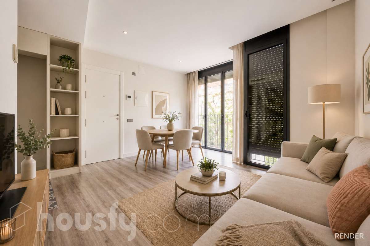 ¡Housfy presenta una oportunidad única en el corazón de la Vila de Gràcia! Si buscas un piso con luz, ubicación inmejorable, y con plaza de parking , esta es tu ocasión. Ubicado en una 2ª planta de finca con ascensor construida en2018, este piso combina tranquilidad y luminosidad. El inmueble dispone de 61 m² construidos y 54 m² sin elementos comunes (datos verificados en la Dirección General del Catastro) distribuidos en: - 1 habitación doble exterior con armarios empotrados - 1 habición indivual exterior - 1 baño completo y amplio con plato ducha - Cocina eléctrica americana - Salón-comedor cálido muy luminoso. - Cuarto para lavadora y dispensa - El confort está garantizado ya que dispone de calefacción frío/calor por conducto. El piso dispone de plaza de parking (2.40 x 5.00) al precio de 36.000€. La finca está exenta de la ITE ya que es del año 2018. La orientación SURESTE garantiza una excelente luminosidad natural durante todo el día y luz directa que te permite disfrutar del sol de la mañana El barrio se destaca por su ambiente familiar y relajado, con calles poco masificadas y una vida de barrio auténtica, alejada del turismo pero perfectamente conectada con el centro, y sin renunciar a la amplia oferta de comercios, restaurantes y vida local. Ubicada en una de las zonas más dinámicas y bien conectadas de Barcelona, esta propiedad te ofrece una combinación perfecta entre vida urbana, servicios y calidad de vida. A escasos metros del piso encontrarás la parada de metro Fontana (L3) y muy cerca de Plaça de Lesseps (L3). Además, cuenta con múltiples líneas de autobús en la misma calle (22, 24, 27, 32, H6, V17, entre otras) y estación de FGC Gràcia a pocos minutos andando, lo que te conecta rápidamente con toda la ciudad y alrededores. Una oportunidad ideal para quienes buscan una vivienda moderna en uno de los barrios más demandados de Barcelona, combinando tranquilidad, vida de barrio y excelentes comunicaciones. Aviso legal El precio de venta no incluye gastos de la compraventa como notaría, registro, impuestos, ni tampoco honorarios agencia. Esta publicación no es vinculante. Consulta siempre la nota simple con Housfy antes de formalizar la compraventa. Sobre nosotros Housfy es la plataforma integral de servicios inmobiliarios. Nuestra combinación de expertos y tecnología pone al alcance de todo el mundo servicios cómodos, claros y seguros. AICAT número: 7922. Nos encargamos de la gestión y asesoramiento de la compra. ¡Olvídate de todo! Hacemos los trámites por ti. Y, si además necesitas financiación, ponemos a tu disposición un bróker hipotecario para ayudarte a conseguir las mejores condiciones para tu perfil económico. ¿Quieres visitarla? Contacta con Housfy y agenda tu visita sin compromiso. Más información en: housfy.com Este anuncio contiene imágenes ilustrativas, con el objetivo de mostrar el potencial de la propiedad, y pueden diferir del resultado final. En cumplimiento de la Ley 8/2026 en Cataluña, el certificado de presencia o ausencia de amianto se encuentra en proceso de tramitación.-5