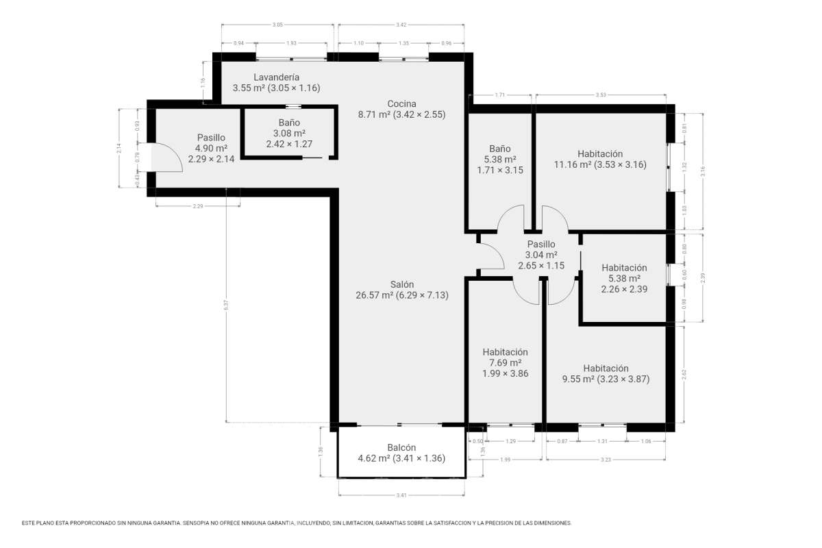 Piso completo y recién reformado, 4 habitaciones y 2 baños, cocina completamente equipada, totalmente exterior con inmejorable ubicación en-49