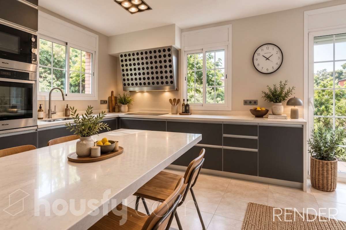 Exclusiva casa con piscina privada, parcela de 600 m² y placas solares en Sant Cugat-15