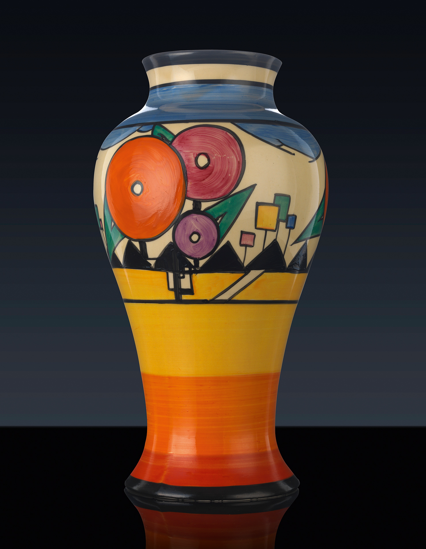 Tulips Bizarre // Biarritz 7/" Plate Art Deco Era 1930/'s Clarice Cliff