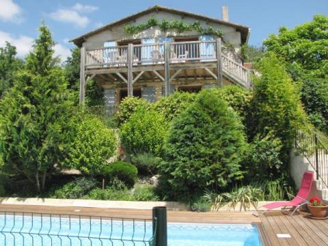 La Grange Chalais view from the pool