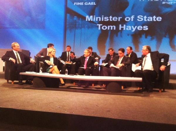 Helen joins the men on stage at Ard Fheis