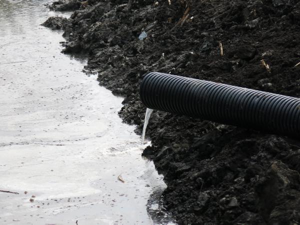 Deep drainage works on permeable soil