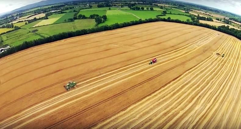 Watch: Drone views of the winter barley harvest 