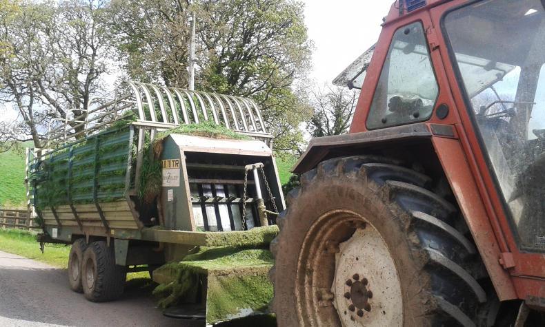 Battle for grass in the wet in Tyrone