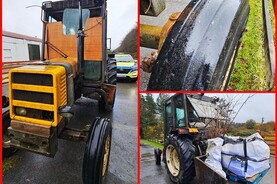 Tractor with timber windscreen seized by gardaí in Clare Tractor with timber windscreen seized by gardaí in Clare