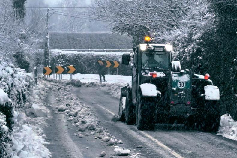 Farmers plough through snow to support their local communities