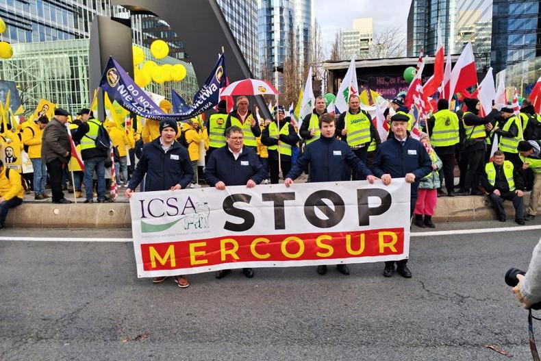 Irish farm organisations attend protest in Brussels 