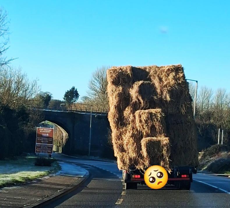 'Leaning tower' of bales poses 'huge hazard' to road users in Kilkenny