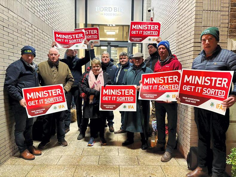 IFA protesting at Bord Bia head office in Dublin