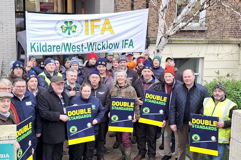 ICSA joins IFA protest outside Bord Bia