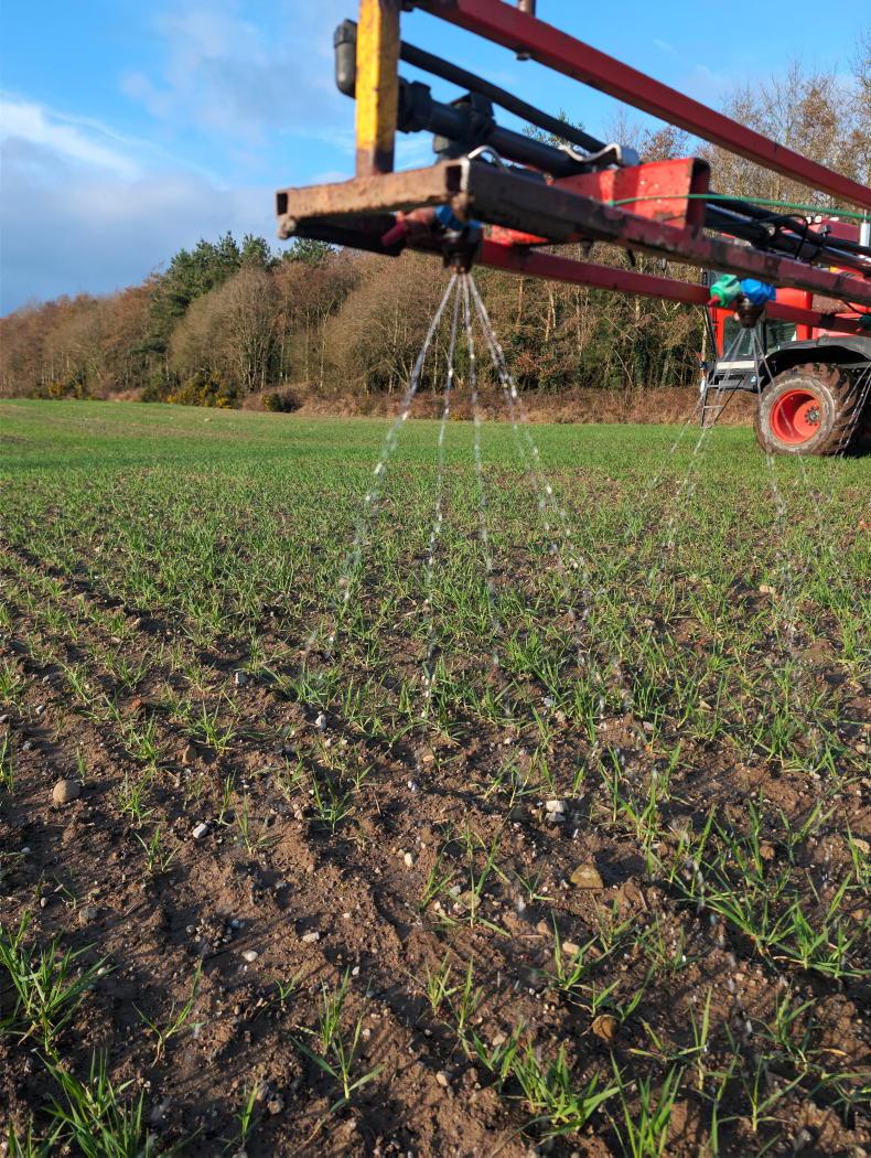 Fertiliser going out on drier land