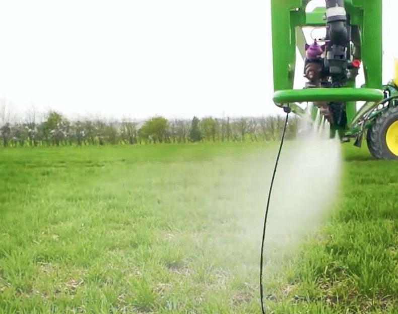 What four nozzles should you have on the sprayer?