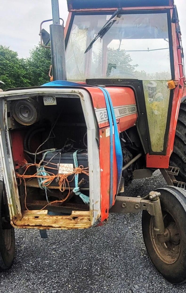 Gardaí seize tractor with no insurance or tax