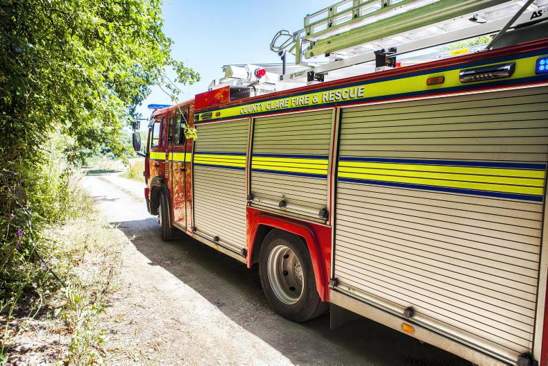 Watch: fire services respond to straw bales on fire in Dublin