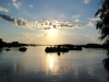 Zonsondergang vanuit de bungalow, 4000-islands