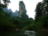 Uitzicht vanuit de kano, Khao Sok.