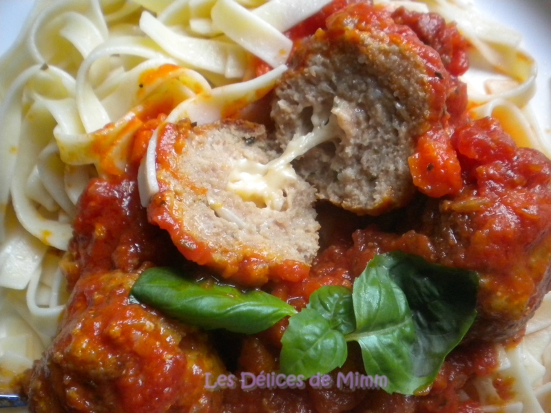 Boulettes De Veau à Litalienne Farcies à La Mozzarella