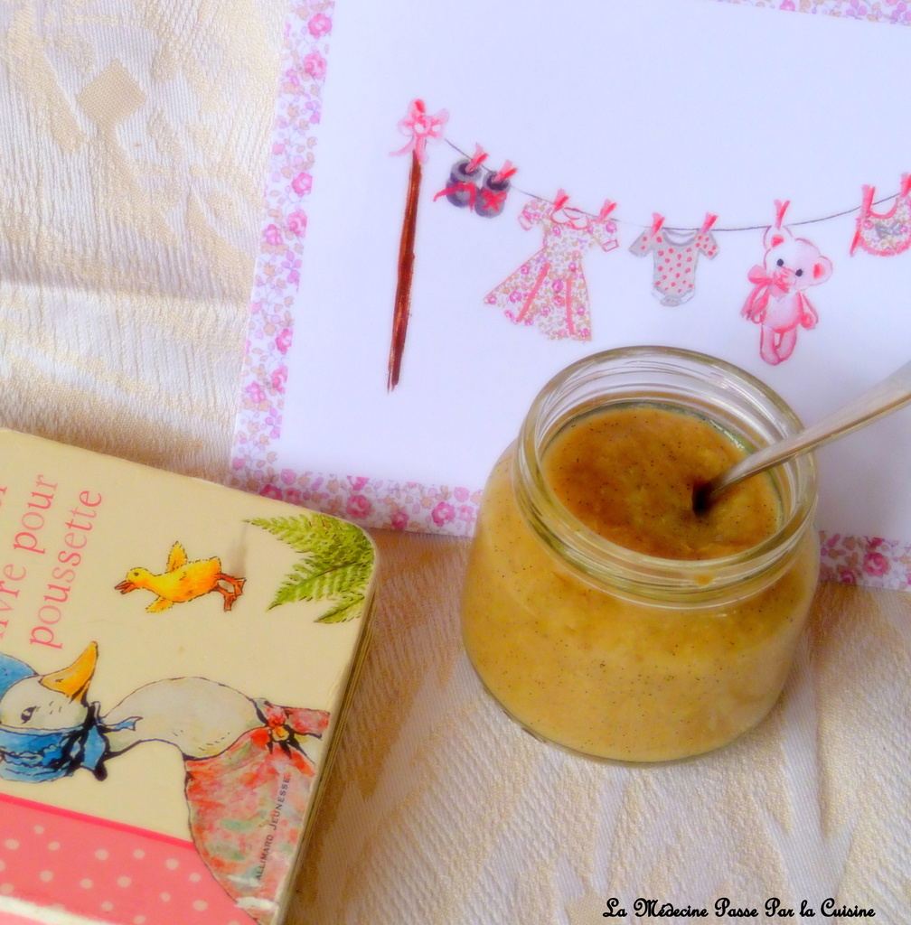 Compote Pommes Bananes Vanille Et Citron Vert Pour Bebe Recette Par Docteur Chocolatine