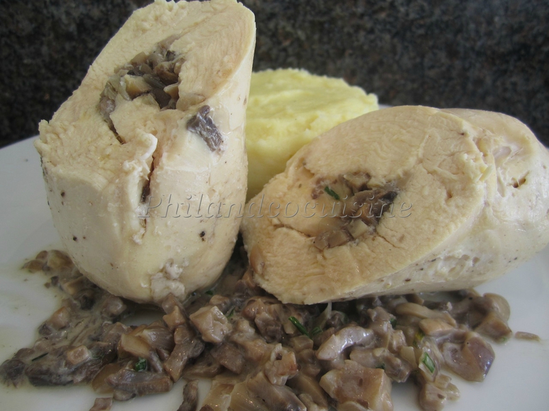 Dodine de poulet farcie à la duxelles de champignons-image
