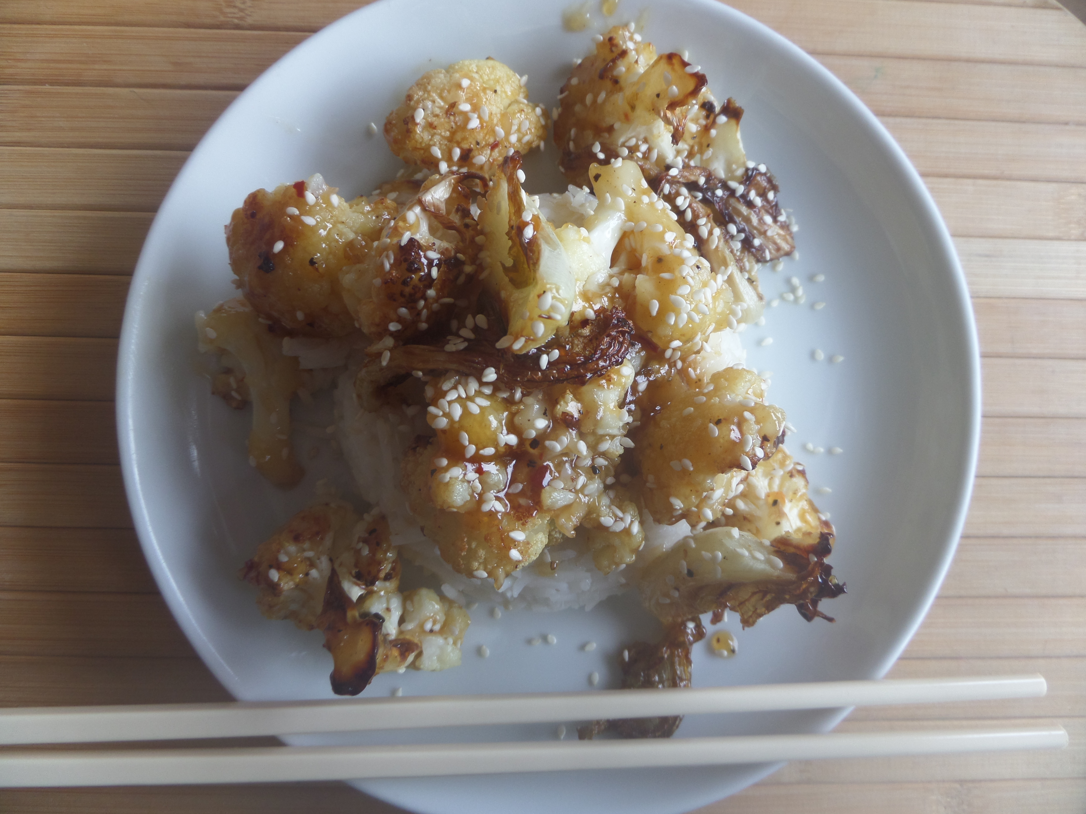 Chou Fleur Roti Sauce Au Miel Ail Et Gingembre Recette Par My