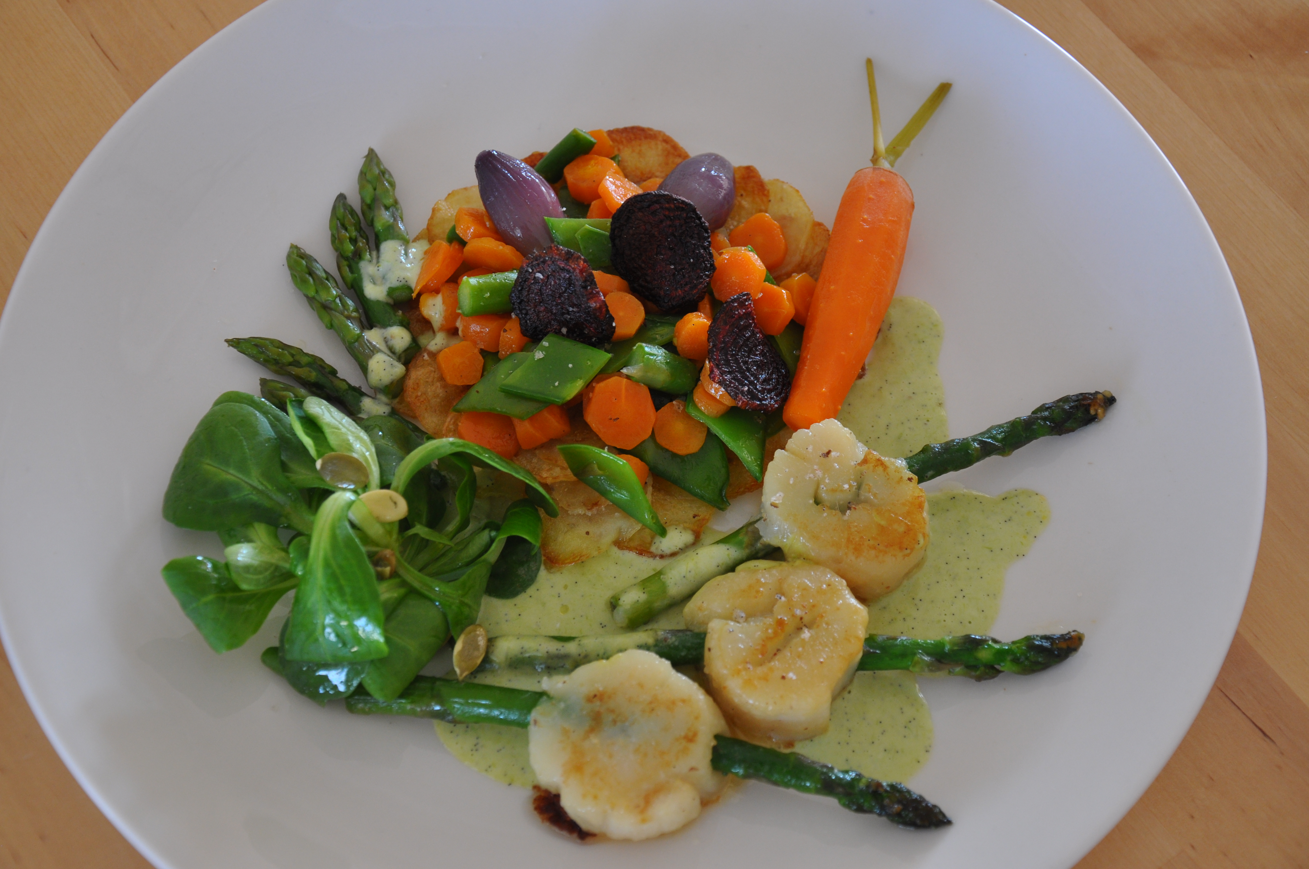 Sauce Pour Accompagner Les Brochettes De St Jacques Brochettes de noix de St Jacques et printanière de légumes - Recette par  Nacarmite