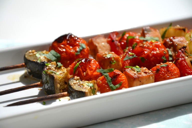 Recette de Brochettes de légumes marinés