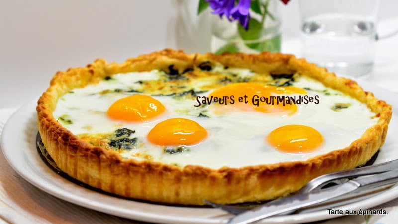Tarte aux oeufs sur lit d’épinards et fromage de chèvre-image