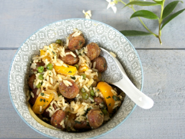 Riz Saute Aux Saucisses Chinoises Recette Par Les Filles A Table