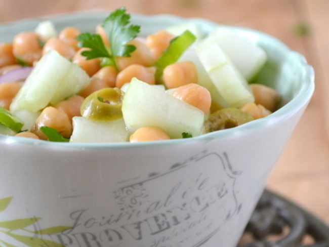Salade De Pois Chiches Au Concombre Recette Par Tomate Sans Graines