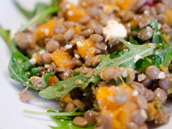 Salade De Lentilles A La Courge Butternut Et A La Feta Recette