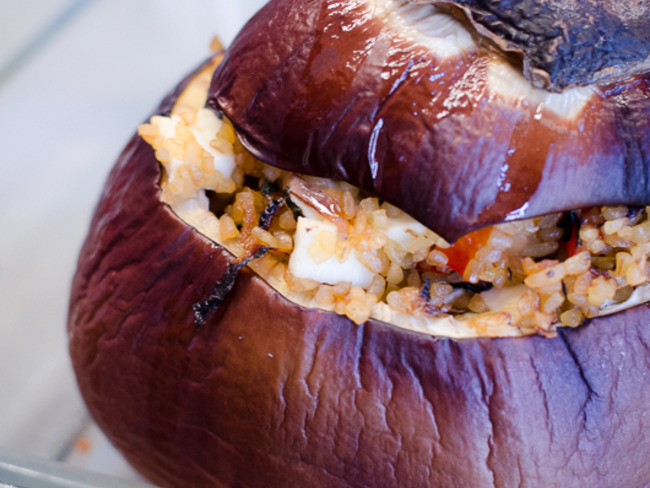 Aubergine Ronde Farcie Au Boulgour Et A La Feta Recette Par