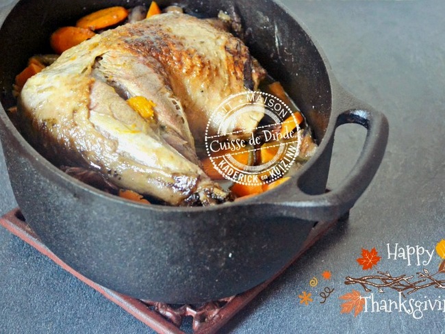 Cuisse De Dinde Rotie En Cocotte Pour Thanksgiving Ou Noel