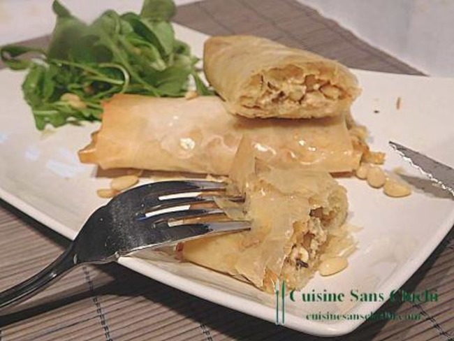 Feuilletes De Pate Filo Au Miel Et Fromage De Chevre Recette Par