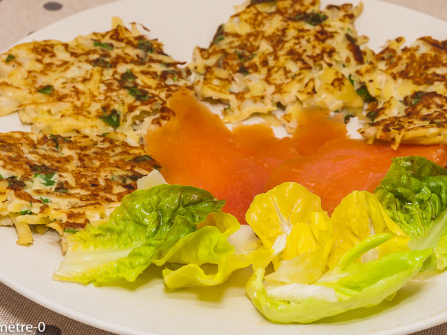 Galettes De Pommes De Terre Et De Chou Fleur A La Truite Fumee