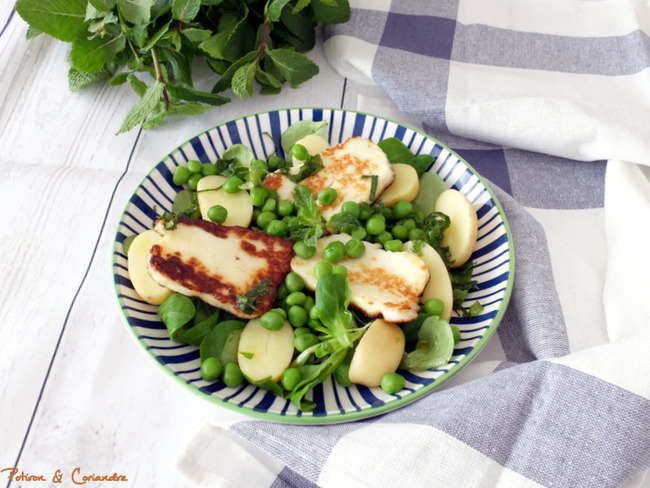 Salade De Petits Pois Frais A L Halloumi Recette Par Madame Potiron