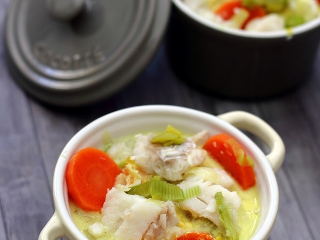 Cassolette De La Mer Chef Simon Cassolette de poisson aux légumes et sauce crémeuse curry - Recette par
