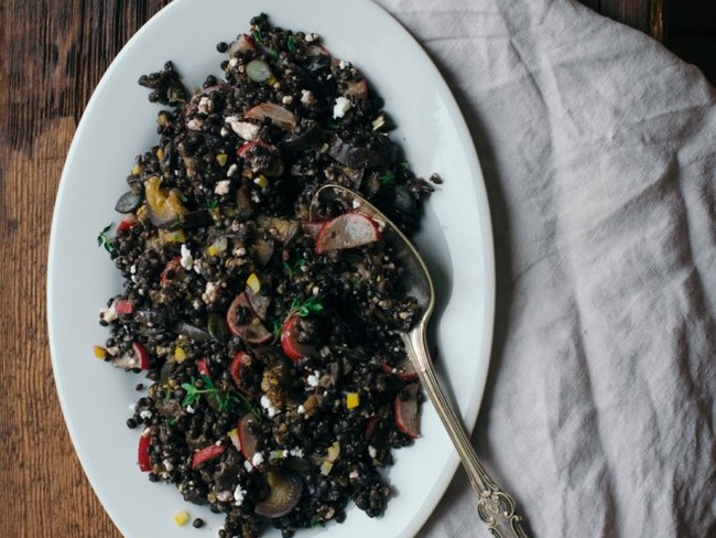 Salade De Lentilles Beluga Aubergine Et Citron Confit Recette
