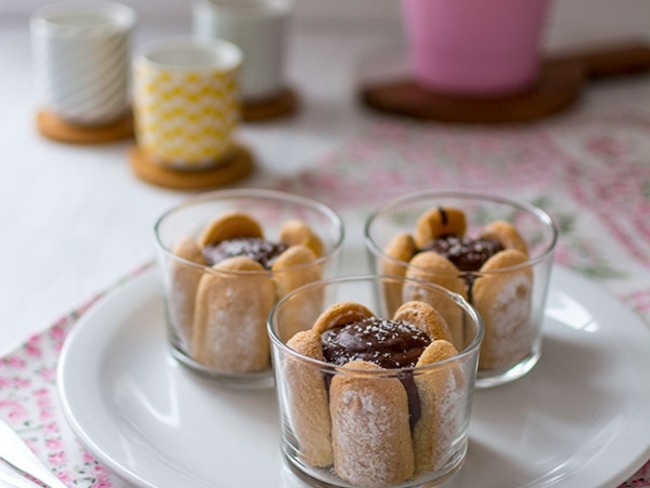 Verrines Chocolat Coeur Coco Biscuit Cuillere Recette Par